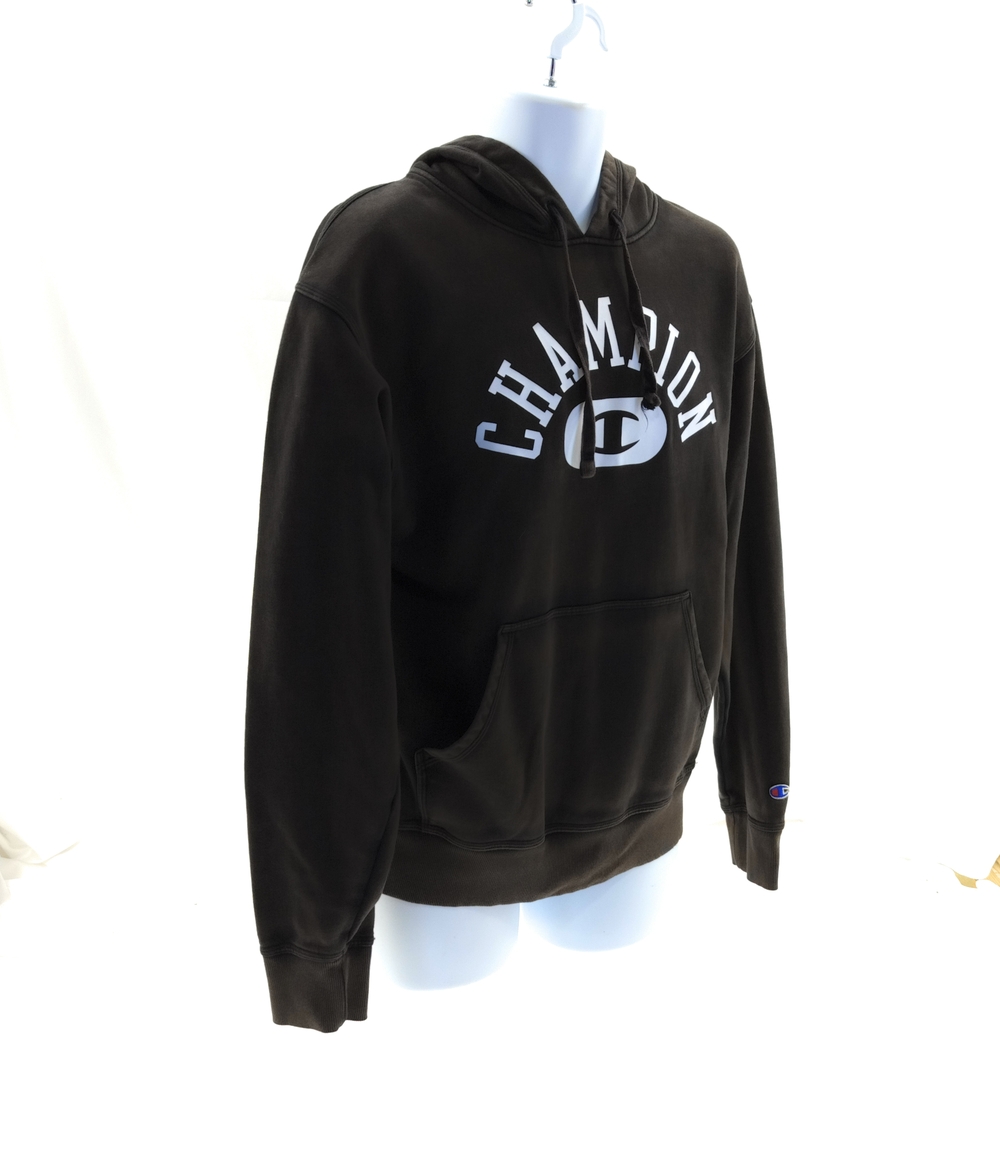 Champion Men's Brown Logo Pullover Hoodie M